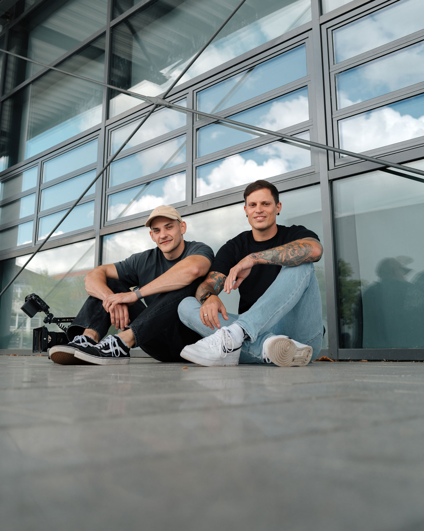 Steven Megerle mit David Geib von Flexfilms in Wittlich
